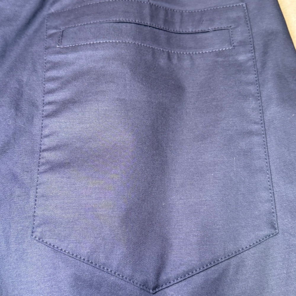 New Gentle Herd Womens Size Large Pleated Wide Leg Cropped Pants Navy Blue Nylon - Picture 12 of 14